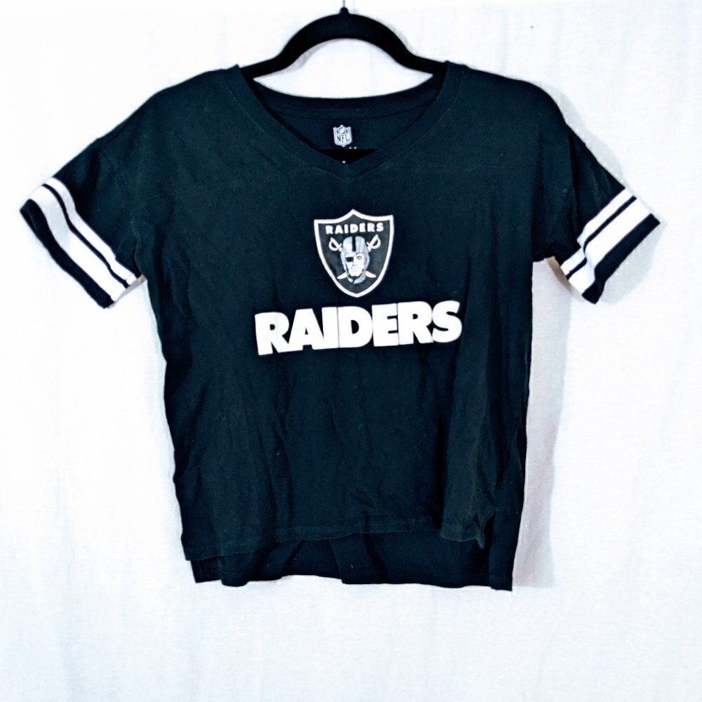 Raiders Black & White NFL Team T-Shirt Girls L/Juniors XS